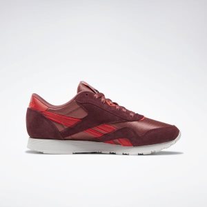 Reebok Classic Nylon Turnschuhe Damen - Bordeaux/Rosa/Rot - DE 590-GMA